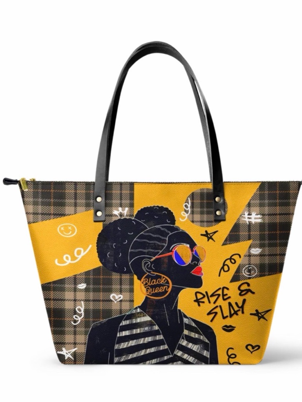 AFROYLA "Sanaa” Cornbread Leather Tote Bag